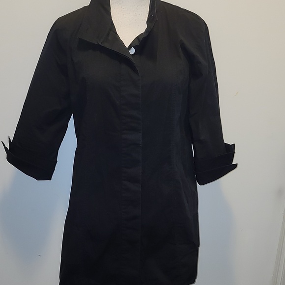 INAE Collection Dresses & Skirts - INAE Cotton Blend Shirt Mini Dress Medium Pockets Black